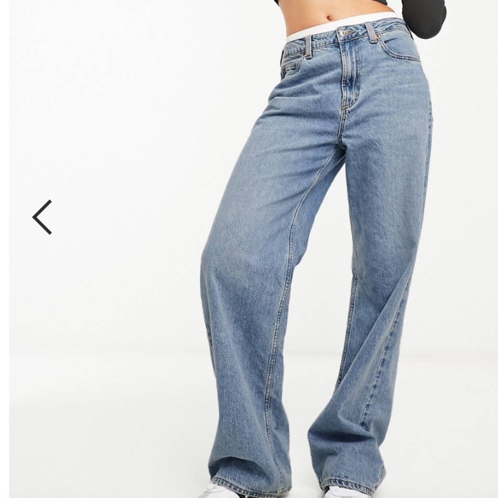 ASOS DESIGN dad jean in mid blue